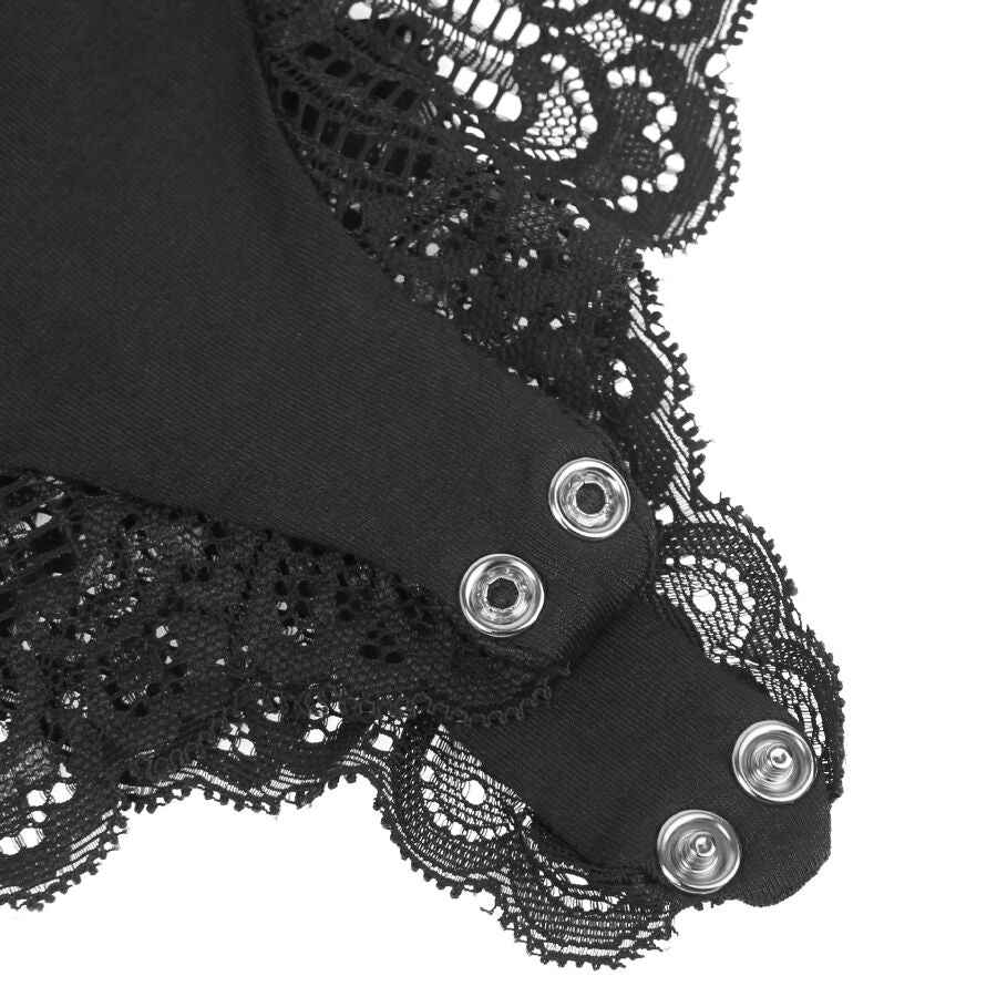 SUBBLIME - ORSACCHIOTTO CON DETTAGLI IN PIZZO FLOREALE NERO L/XL - Secretroomsexyshop