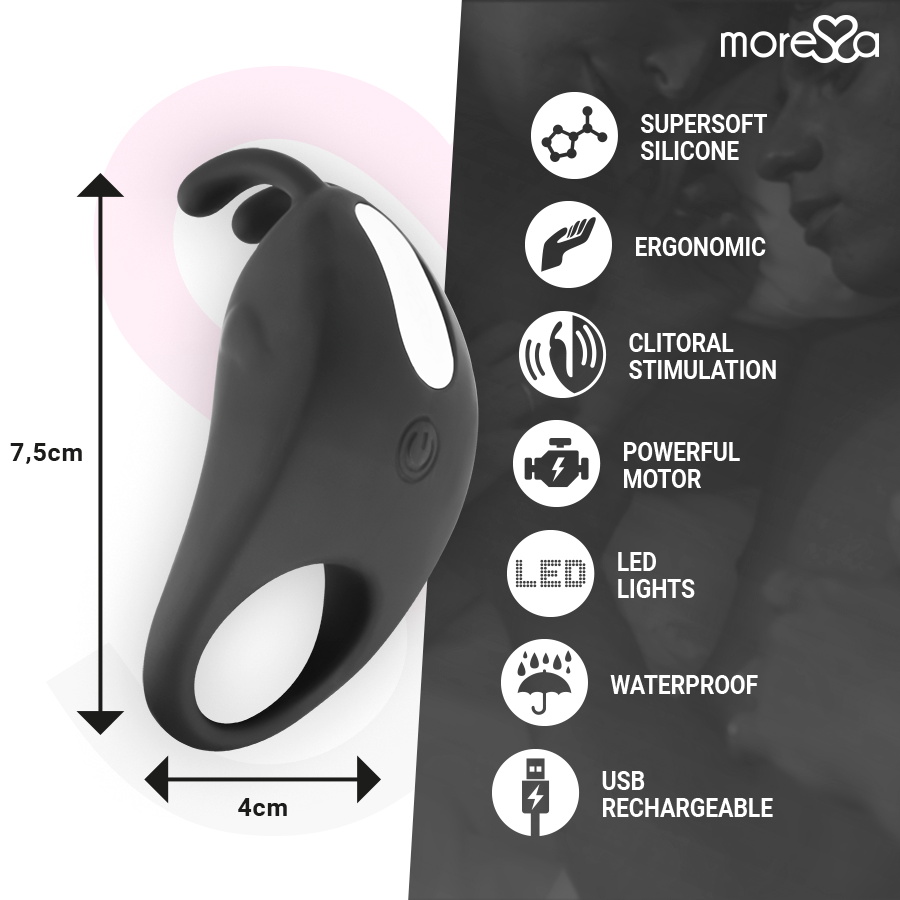 MORESSA - BRAD PREMIUM SILICONE RECHARGEABLE BLACK - 4