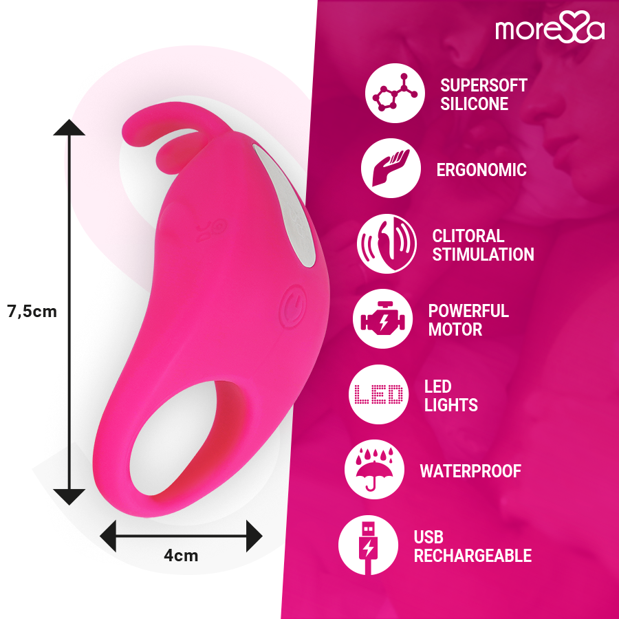 MORESSA - BRAD PREMIUM SILICONE RECHARGEABLE PINK - 6