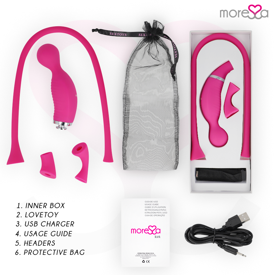 MORESSA - KIRK DUO STIMULATING WAVES + RECHARGEABLE PREMIUM SILICONE MULTI-FUNCTION MASSAGER - 6