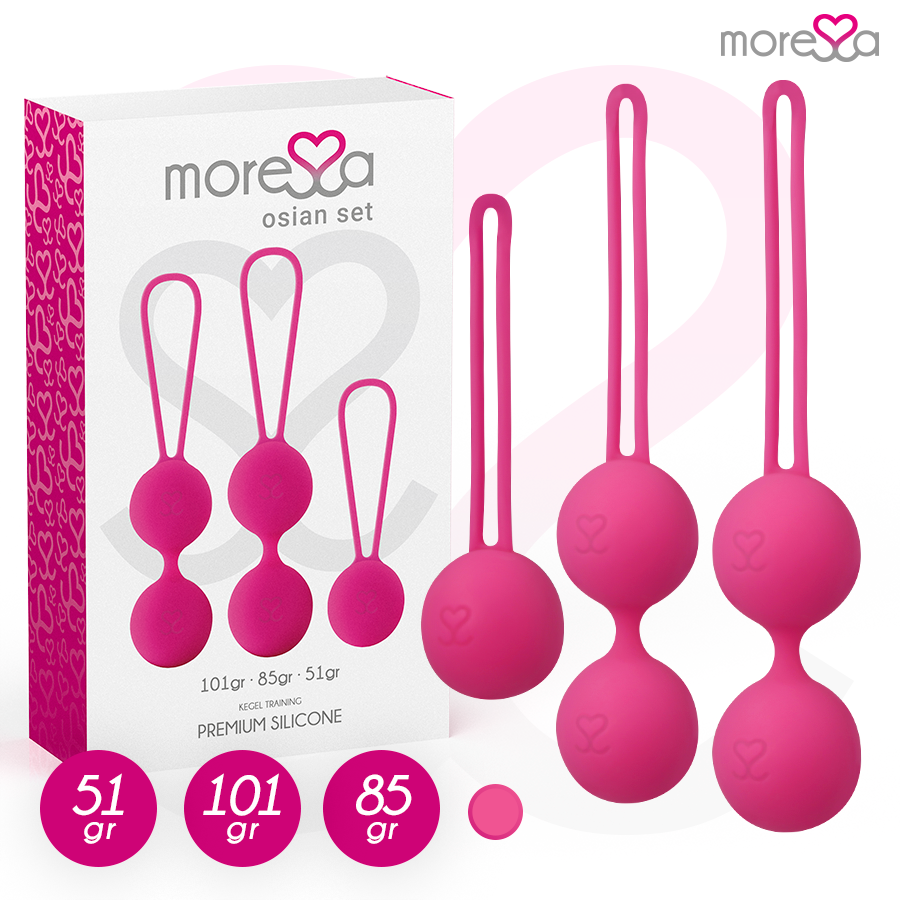 MORESSA - SET OSIAN PREMIUM SILICONE ROSA (Osian One - 51 g | Osian Two - 101 g | Osian Three 85 g) - Secretroomsexyshop