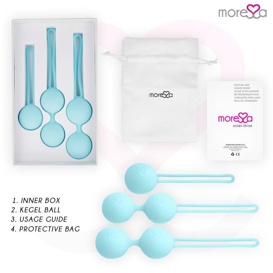MORESSA - SET OSIAN PREMIUM IN SILICONE TURCHESE - Secretroomsexyshop