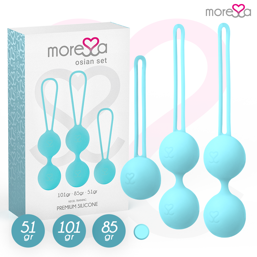 MORESSA - SET OSIAN PREMIUM IN SILICONE TURCHESE - Secretroomsexyshop