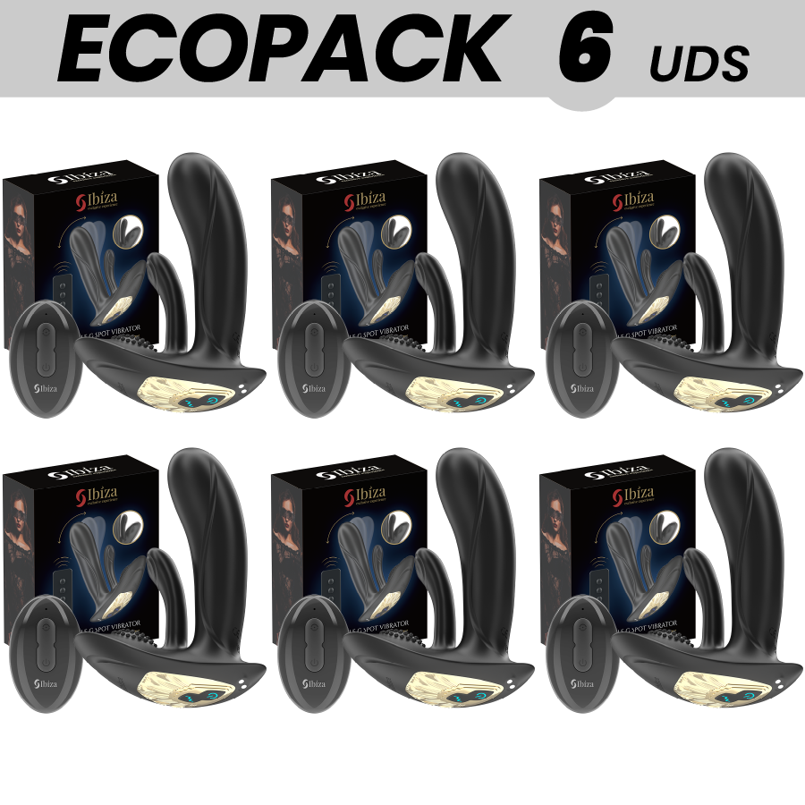 ECOPACKS 6 UNITS - IBIZA WEARABLE VIBRATOR WITH CLITORAL G-SPOT STIMULATION WITH REMOTE CONTROL