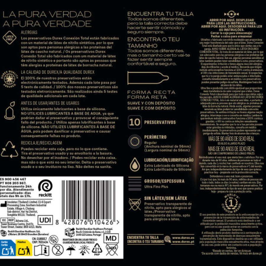 DUREX - TOTAL CONNECTION XL ULTRA FINE PLUS LATEX-FREE 10 UNITS