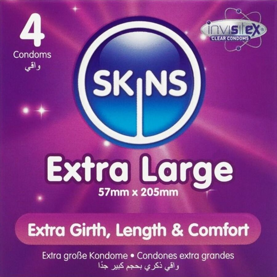 SKINS - EXTRA LARGE PREMIUM CONDOMS 4-PACK