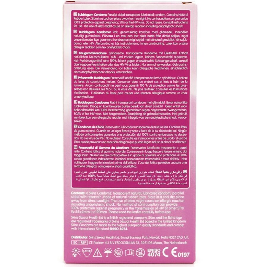 SKINS - BUBBLEGUM PREMIUM CONDOM 8-PACK