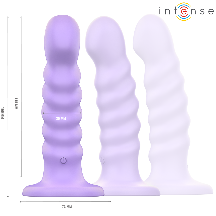 INTENSE - BRENDA VIBRATOR SIZE M SPIRAL DESIGN 10 VIBRATIONS PURPLE REMOTE CONTROL - 2