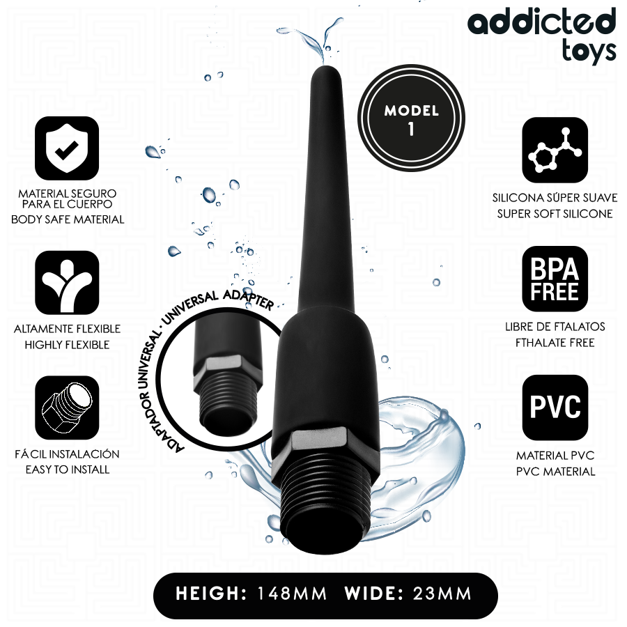 ADDICTED TOYS - PULITORE ANALE CON ADATTATORE UNIVERSALE MODELLO 1