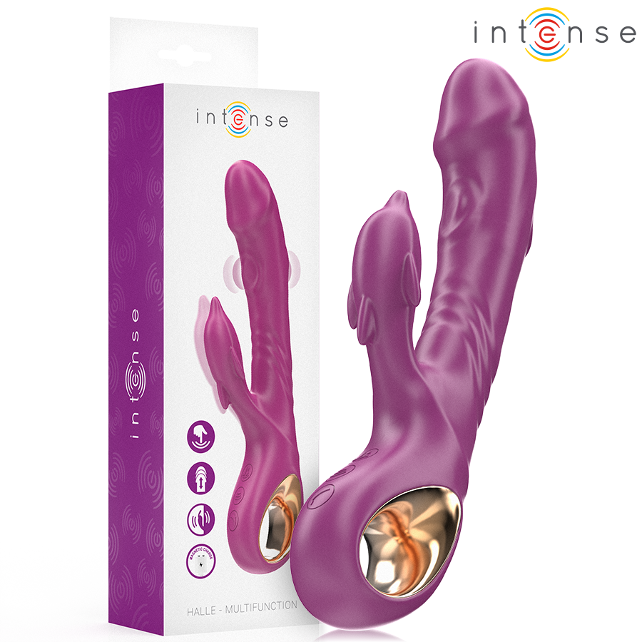 INTENSE - HALLE MULTIFUNCTIONAL VIBRATOR WITH PURPLE DOLPHIN TONGUE STIMULATING