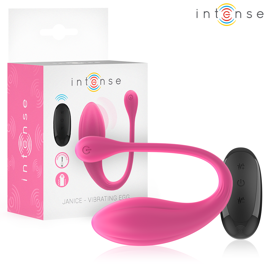 INTENSE - JANICE U DOUBLE STIMULATION VIBRATOR 10 VIBRATIONS PINK REMOTE CONTROL