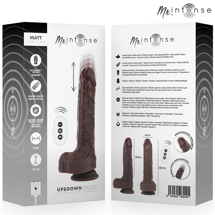 MR INTENSE - REALISTIC MULTIFUNCTION MATTE WITH UP AND DOWN VIBRATION REMOTE CONTROL 22 CM -OR- 4 CM