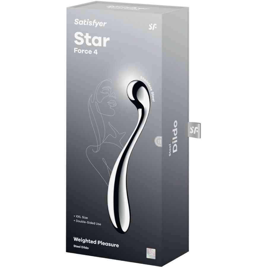 SATISFYER - DILDO A DOPPIA ESTREMITÀ IN ACCIAIO INOX STAR FORCE 4