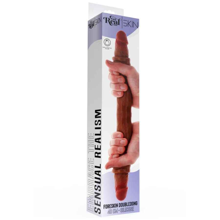 GET REAL - DILDO IN SILICONE A DOPPIA ESTREMITÀ CARAMELLO 40 CM