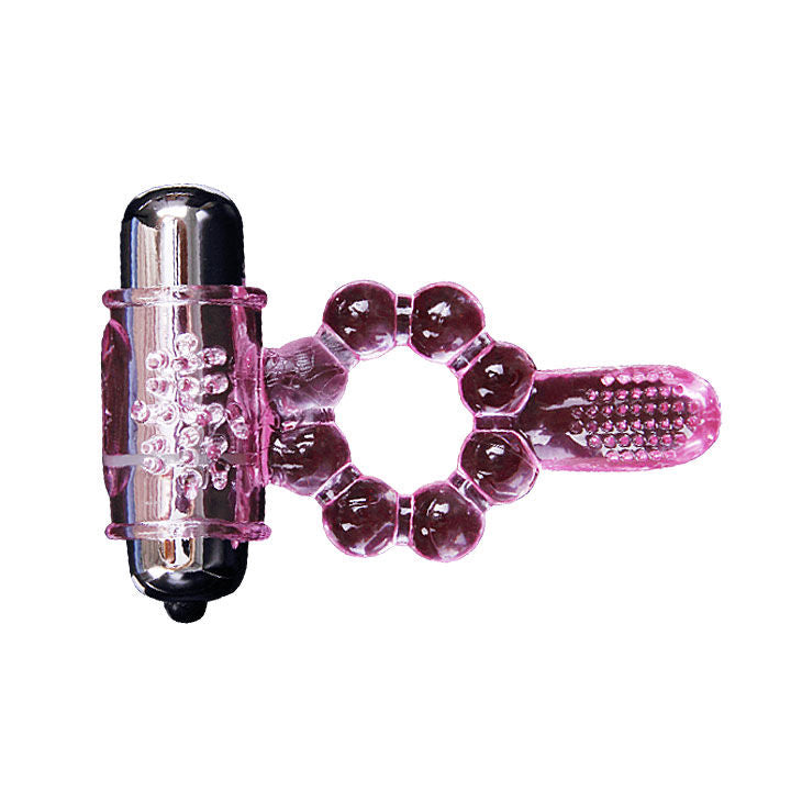 BAILE - SILICONE RING 10 TONGUE RHYTHMS WITH PINK VIBRATION - 7