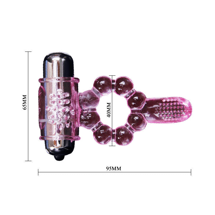 BAILE - SILICONE RING 10 TONGUE RHYTHMS WITH PINK VIBRATION - 5