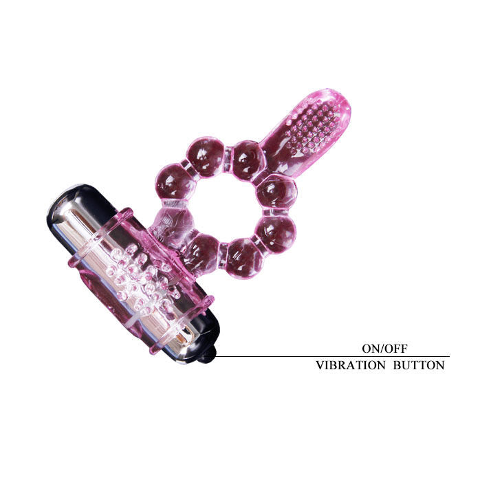 BAILE - SILICONE RING 10 TONGUE RHYTHMS WITH PINK VIBRATION - 4