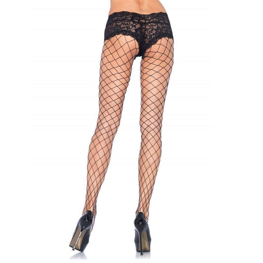 LEG AVENUE - PANTALONE IN RETE CON SHORTS IN PIZZO - Secretroomsexyshop