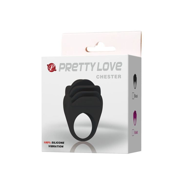 PRETTY LOVE - ANELLO VIBRATORE NERO CHESTER - Secretroomsexyshop