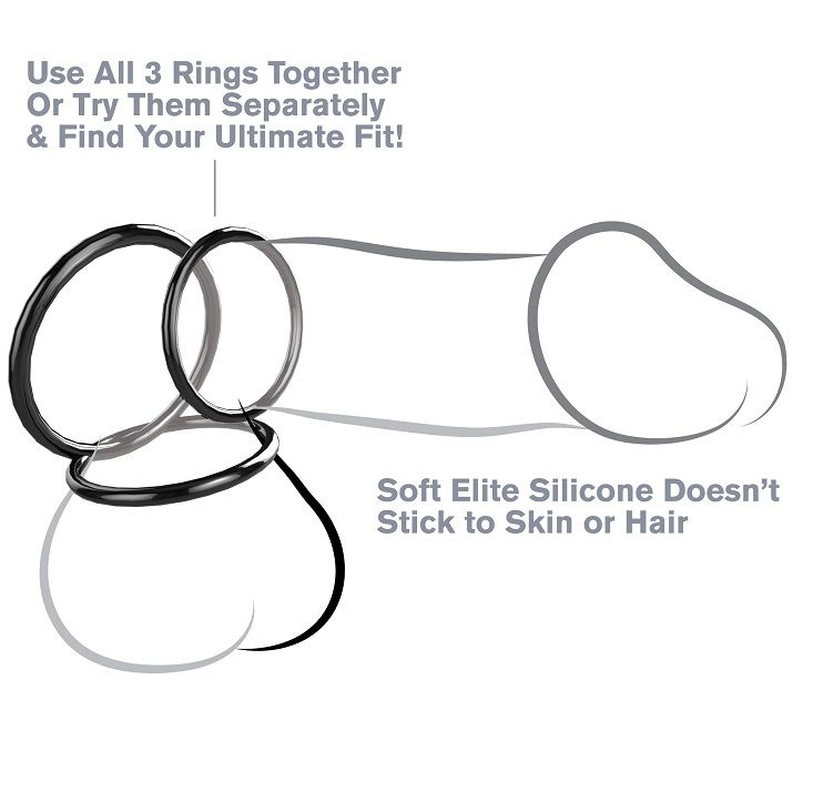 FANTASY C-RINGZ - SET 3 ANELLI STAMINA IN SILICONE - Secretroomsexyshop