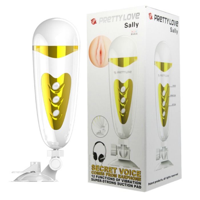 PRETTY LOVE - MASTURBATORE MASCHILE CON VIBRAZIONE E SUONO SALLY - Secretroomsexyshop