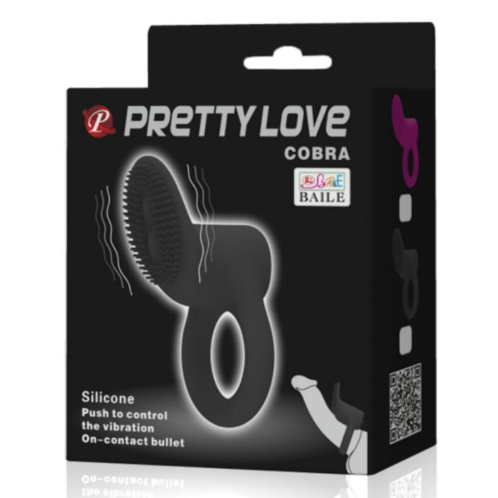 PRETTY LOVE - COBRA VIBRATOR RING BLACK - 7