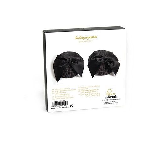 BIJOUX - BURLESQUE SHINY NIPPLE COVERS WITH BOW - 4