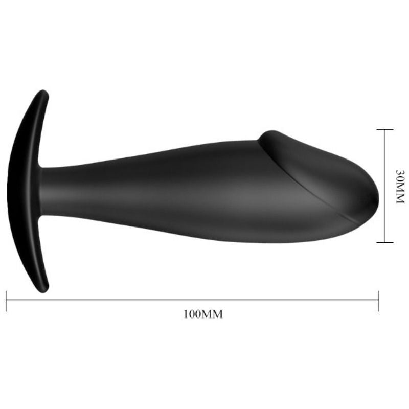 PRETTY LOVE - ANAL PLUG SILICONE PENIS FORM BLACK - 6