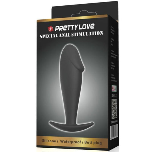 PRETTY LOVE - ANAL PLUG SILICONE PENIS FORM BLACK - 1