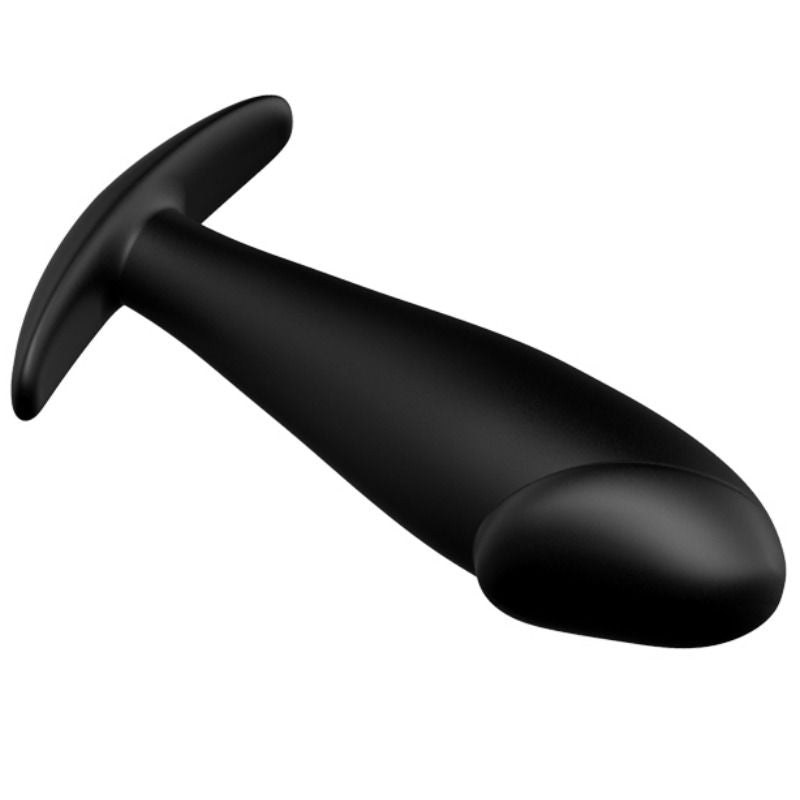 PRETTY LOVE - PENIS SHAPE SILICONE BUTT PLUG WITH 12 VIBRATION MODES BLACK