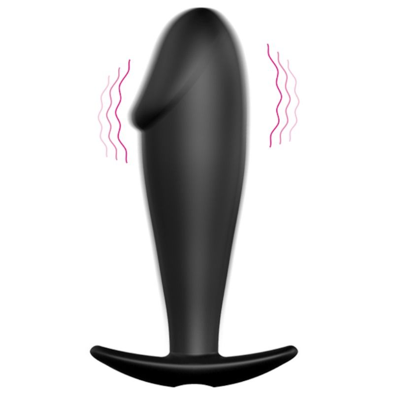 PRETTY LOVE - SILICONE ANAL PLUG PENIS FORM AND 12 VIBRATION MODES BLACK - 9