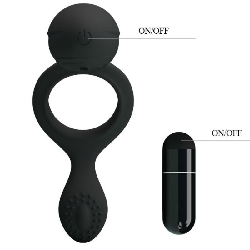 PRETTY LOVE - ETHEL ANELLO VIBRANTE CON STIMOLATORE - Secretroomsexyshop
