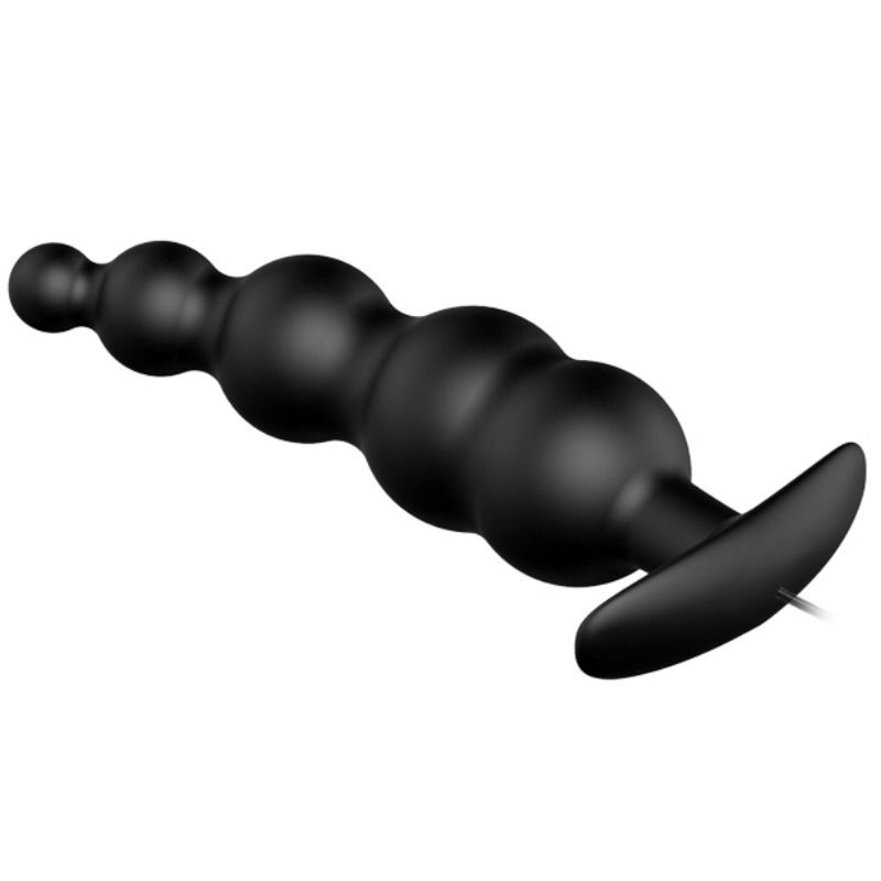 PRETTY LOVE - PLUG ANALE IN SILICONE EXTRA STIMOLAZIONE E 12 MODALIT DI VIBRAZIONE NERO - Secretroomsexyshop