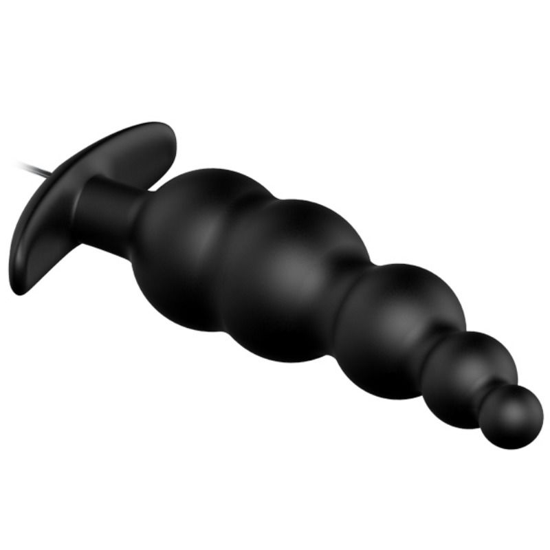 PRETTY LOVE - PLUG ANALE IN SILICONE EXTRA STIMOLAZIONE E 12 MODALIT DI VIBRAZIONE NERO - Secretroomsexyshop