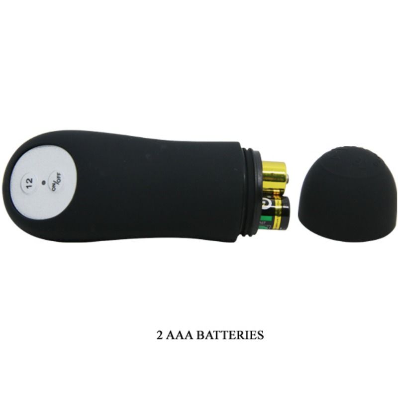 PRETTY LOVE - PLUG ANALE IN SILICONE EXTRA STIMOLAZIONE E 12 MODALIT DI VIBRAZIONE NERO - Secretroomsexyshop