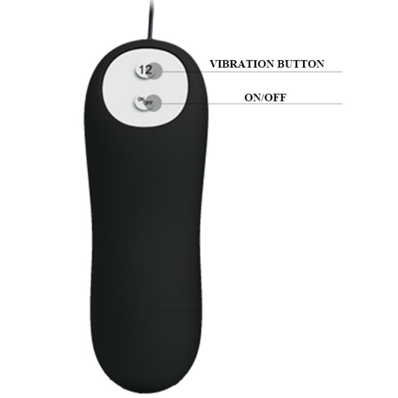 PRETTY LOVE - ANAL PLUG ANCHOR FORM SILICONE 12 VIBRATION MODES BLACK - 1