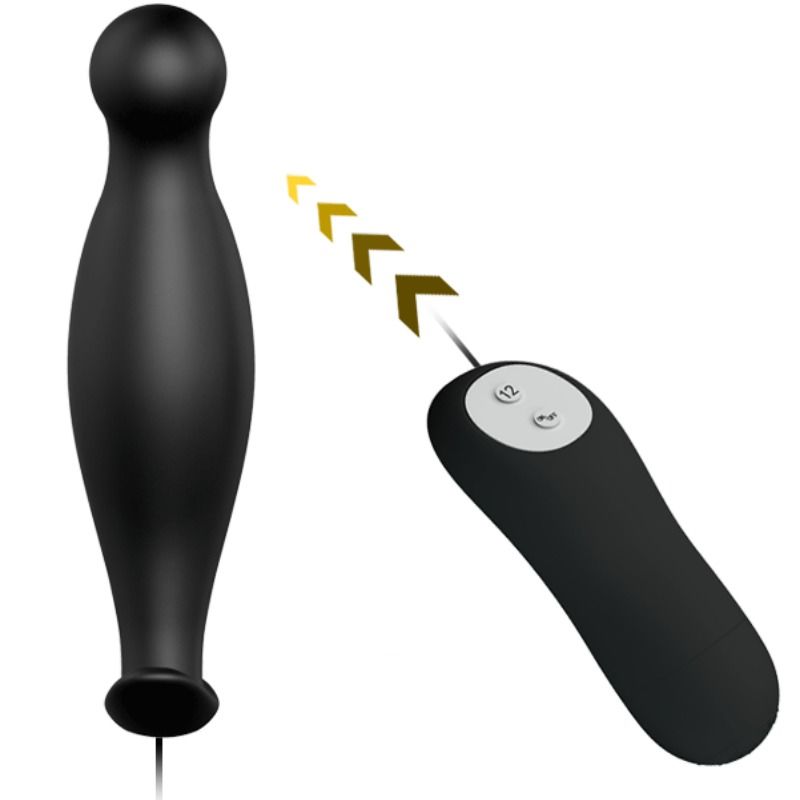 PRETTY LOVE - SILICONE ANAL PLUG 12 VIBRATION MODES BLACK - 8