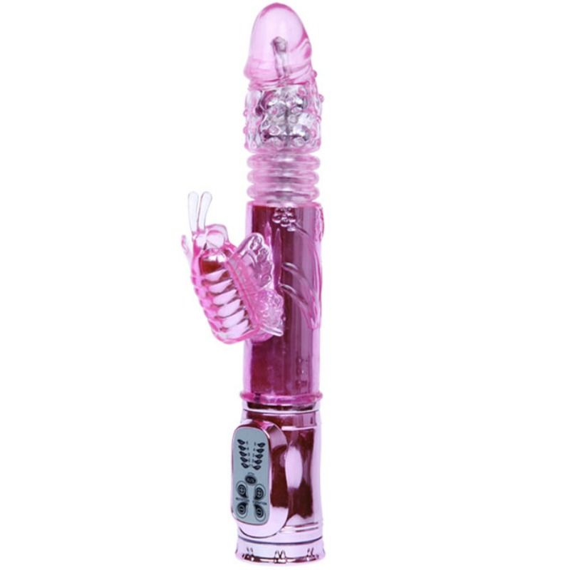 BAILE - RECHARGEABLE VIBRATOR WITH ROTATION AND THROBBING BUTTERF STIMULATOR - 3