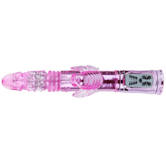 BAILE - VIBRATORE RICARICABILE CON ROTAZIONE E STIMOLATORE A FARFALLA PULSANTE - Secretroomsexyshop