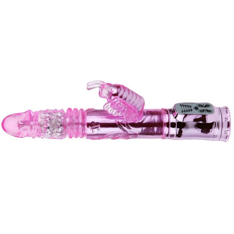BAILE - VIBRATORE RICARICABILE CON ROTAZIONE E STIMOLATORE A FARFALLA PULSANTE - Secretroomsexyshop