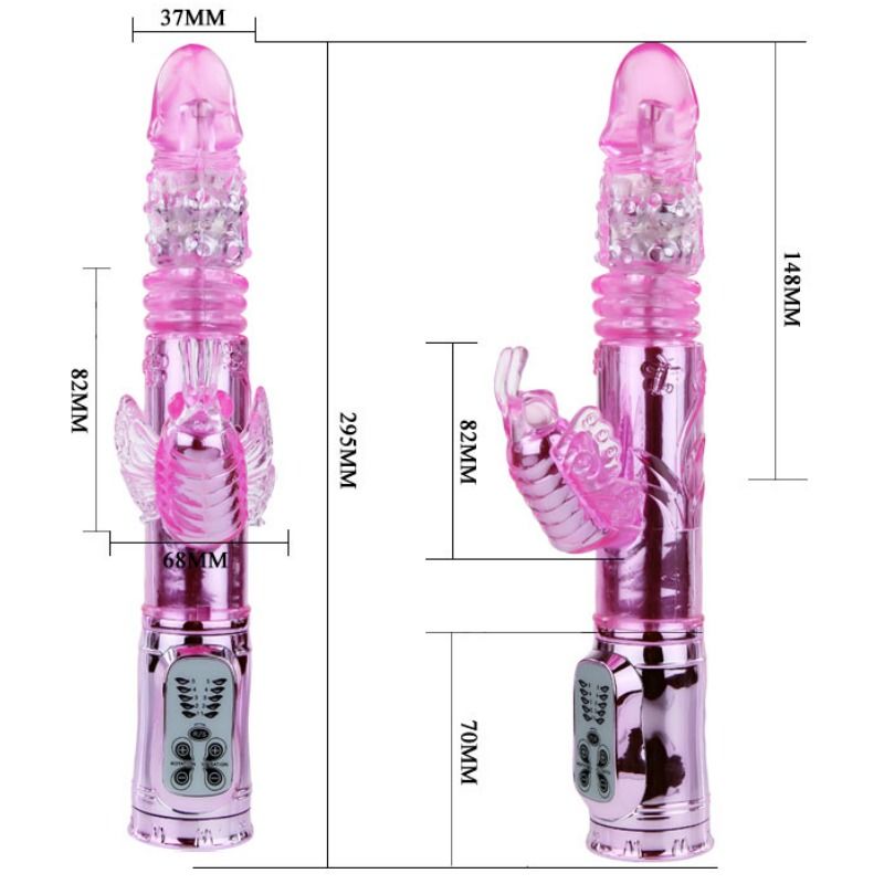 BAILE - RECHARGEABLE VIBRATOR WITH ROTATION AND THROBBING BUTTERF STIMULATOR - 6