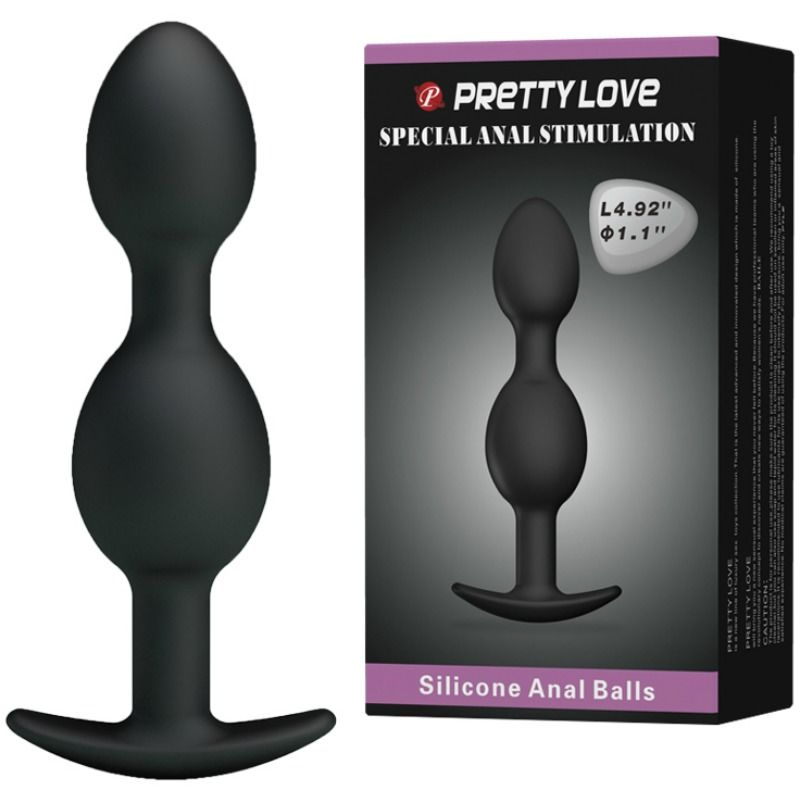 PRETTY LOVE - SILICONE ANAL BALLS 12.5 CM BLACK - 2