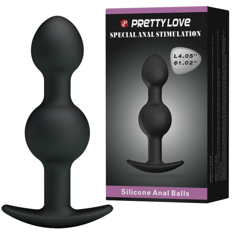 PRETTY LOVE - SPECIAL STIMULATION SILICONE ANAL BALLS 10.3 CM BLACK - 2