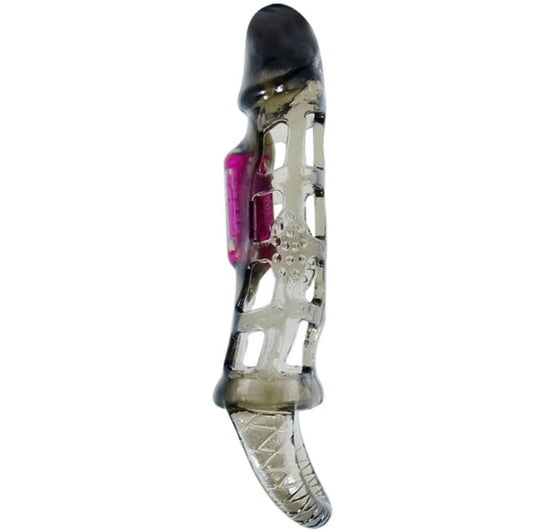 BAILE - MANICOTTO ESTENSIONE PER PENE DA BALLO CON VIBRAZIONE E CINTURINO 13.5 CM - Secretroomsexyshop
