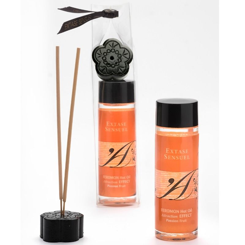 EXTASE SENSUAL - OLIO DA MASSAGGIO EFFETTO CALORE AI FEROMONI DEL FRUTTO DELLA PASSIONE 100 ML - Secretroomsexyshop