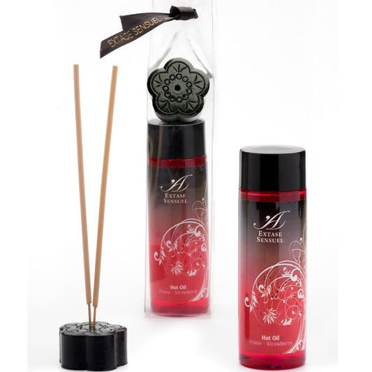 EXTASE SENSUAL - OLIO CALORE STIMOLANTE ALLA FRAGOLA 100 ML - Secretroomsexyshop