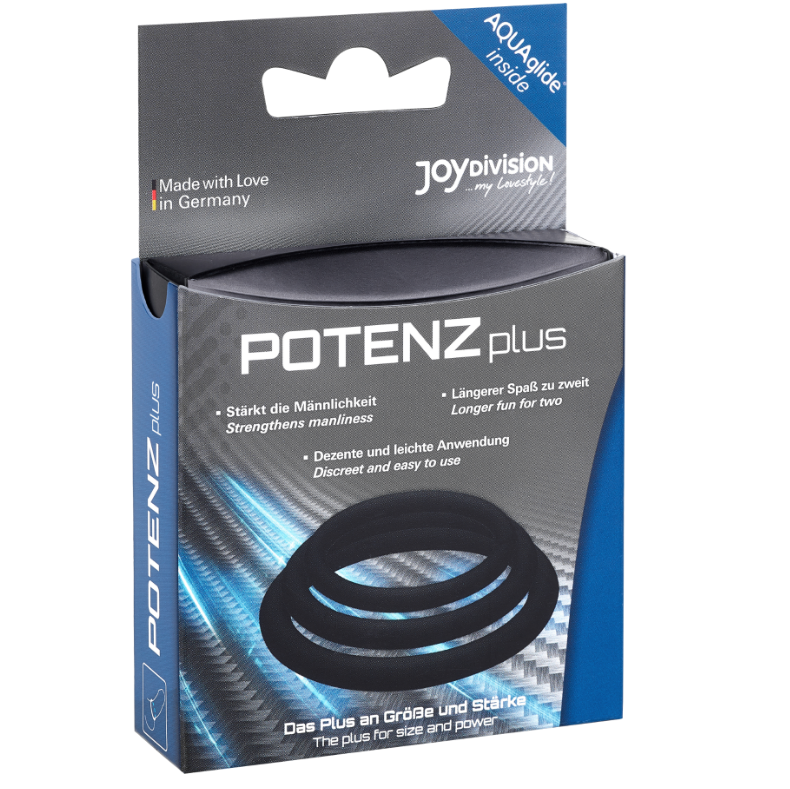 JOYDIVISION POTENZDUO - PLUS 3 BLACK RINGS SET - S, M, L - 3