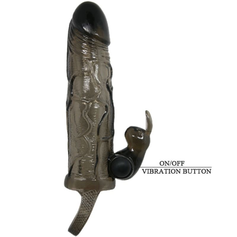 BAILE - COPERTURA PENE UOMO CORAGGIOSO CON CONIGLIO NERO 16.5 CM - Secretroomsexyshop