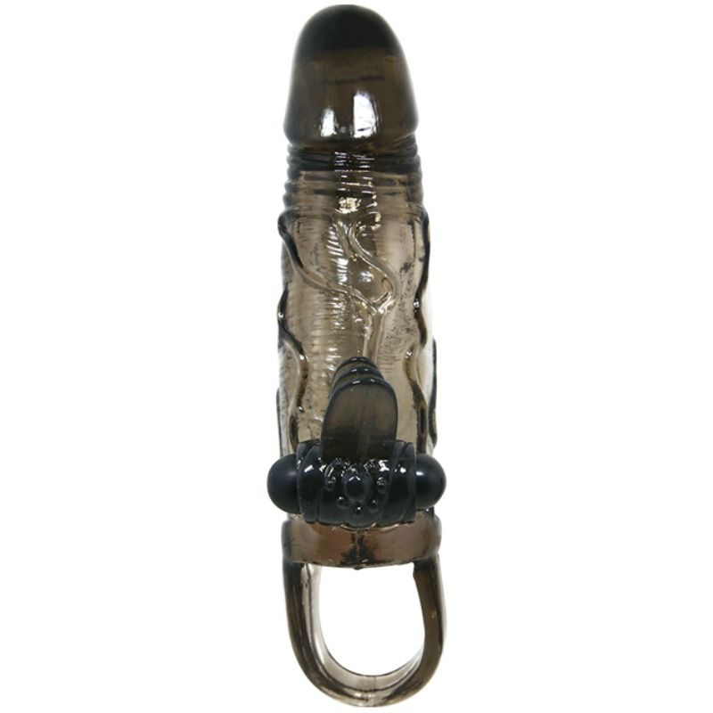 BAILE - BRAVE MAN PENIS COVER WITH CLIT AND ANAL STIMULATION DOUBLE BULLET BLACK 16.5 CM - 8