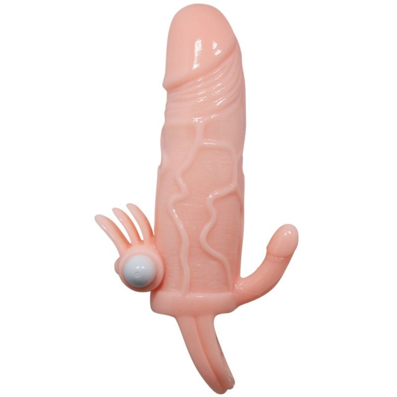 BAILE - BRAVE MAN PENIS COVER WITH CLIT AND ANAL STIMULATION FLESH 16.5 CM - 7